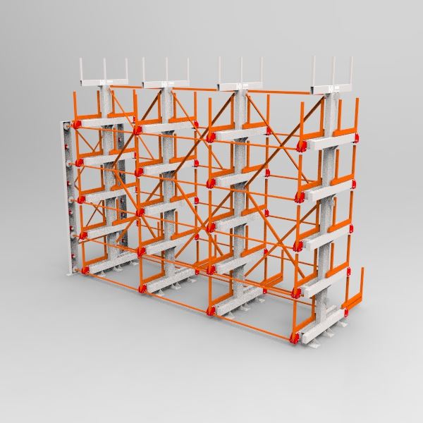 5 Level Roll Out Cantilever Rack